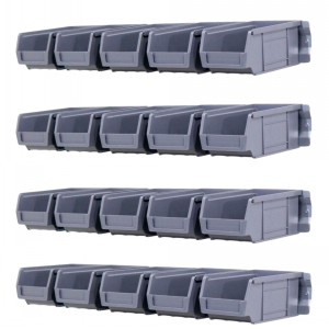 Parts Bins & Wall Rail Set 20 x Size 2